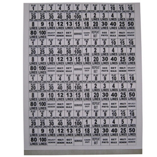 Picture of Button Legend, Complete Decal Set (4 Sets per Sheet) - IGT I Game Plus., Williams 550, BB1, BB2