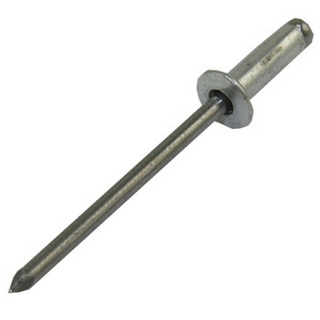 Picture of Rivet, Small 3MM 1/8 X 1 1/2 x 5/32 Diameter. Sold in units of 100 Pcs