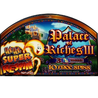 Picture of Bluebird Video Top Glass, Palace Of Riches III Hot Hot Super Respin, Size (19.00" W 483mm x 12.25" H 311mm)
