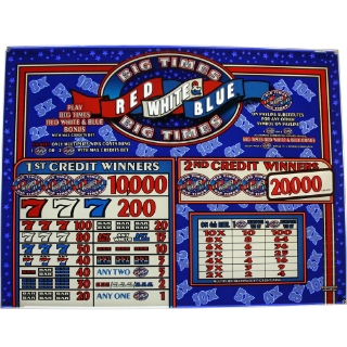 Picture of S2000 16", Top Glass, Big Times Red White & Blue, (19.5" W 495mm x 15" H 381mm)