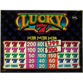 Picture of S Plus Top Glass, Lucky Sevens-. (19.5" W 495mm x 15" H 381mm).