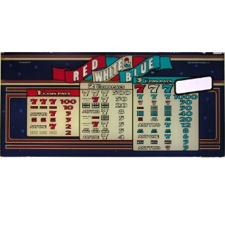 Picture of S Plus Top Glass, Red White & Blue-. (19.5" W 495mm x 9.25" H 235mm).