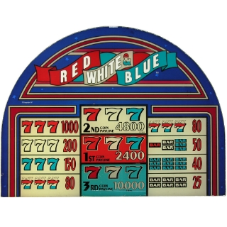 Picture of S Plus Top Glass, Red White & Blue-. (19.5" W 495mm x 15" H 381mm).