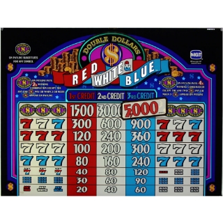 Picture of S2000 16" Top Glass, Double Dollars Red White & Blue-. (19.5" W 495mm x 15" H 381mm)
