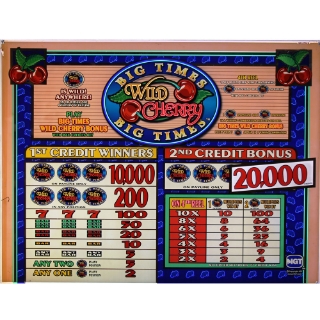Picture of S2000 4th Reel Bonus 16" Top Glass, Big Times Wild Cherry 4th Reel Bonus-. (19.5" W 495mm x 15" H 381mm)