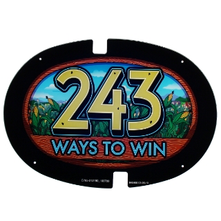 Picture of Topper Plexiglass, 17'' x 12'', 243 Ways to Win - Bally Alpha Part No C765-212190-100709