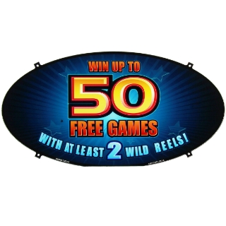 Picture of Topper Plexiglass, Oval, Win Up To 50 Free Games With At Least 2 Wild Reels - Bally Alpha