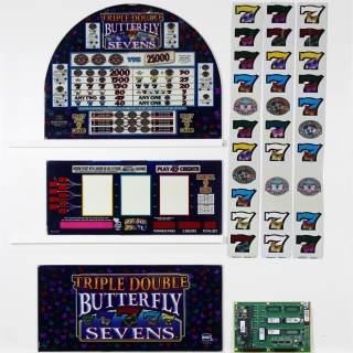 Picture of Glass Kit IGT S2000, Triple Double Butterfly Sevens, 3 Reel 9 Line, Round Top SB100955, Backlit Reels