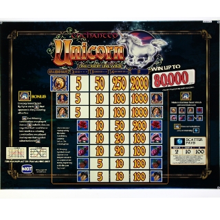 Picture of S2000 16" 5 Reel Top Glass, Enchanted Unicorn 5 Reel 9 Line, Size (19.5" W 495mm x 15" H 381mm)