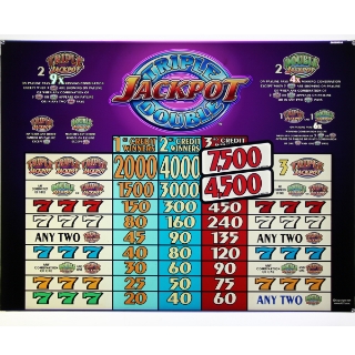 Picture of S2000 16", Top Glass, Triple Double Jackpot-. (19.5"W 495mm x 15"H 381mm)