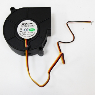 Picture of Fan, Server Blower, 3 Wires, 24 V DC, 0.27 A, 76mm x 74mm x 30mm - WMS Blade Upright. (Open End)