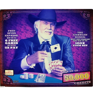 Picture of Top Glass, GK-17, 16" Top, Kenny Rogers The Gambler, Size (17.5" W 445mm x 14.75" H 375mm)