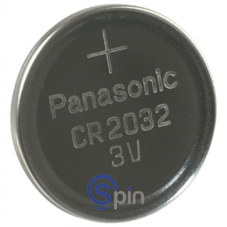 Picture of Battery, Lithium, Panasonic, CR2032, 3 Volts, PC Mount, 20mm Coin Cell. 