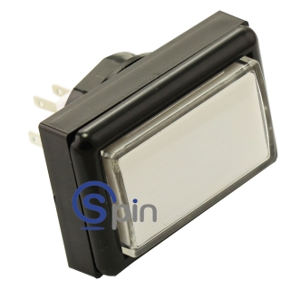 Picture of Button Blank Rectangle Large With Lens Cap And Microswitch No LED (50mm 2" x 34mm 1.25" Outside Dims) Lens (40mm 1.5" x 24mm 1")
