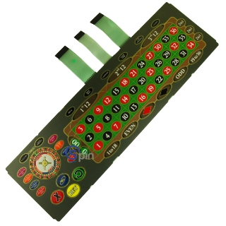 Picture of Button Panel Alpha Street Roulette 21'' Wide x 6 1/4'' Deep Folia Keyboard R8TS "00" large