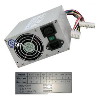 Picture of Power Supply, Ainsworth Ambassador 100-240 VAC Input, 50/60Hz, 3.3V, 5V, 12V, 24V, -5V, -12V +5SB, 350 Watt