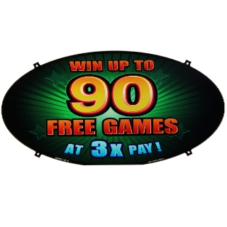 Picture of Topper Plexiglass, Oval, Win Up To 90 Free Games at 3x Pay - Bally Alpha