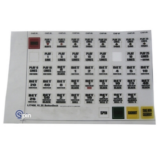 Picture of Button Legend, Complete Decal Set (1 Set per Sheet) for Play Line 1 to 20 - Aristocrat MK6.