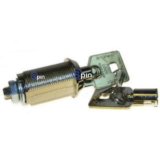 Picture of Low Security Lock, Round Barrel with 2 Keys (Keyed Different), 1-1/8 Inch. 