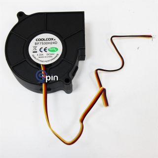 Picture of Fan, Server Blower, 3 Wires, 24 V DC, 0.22 A, 76mm x 74mm x 30mm - WMS Blade Upright. (Open End)
