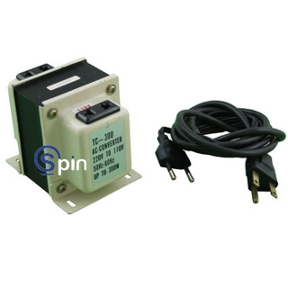 Picture of Transformer, Step Down, 300 Watts European Plug, 220 to 110 Volts, 50/60Hz. 