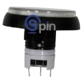 Picture of Button Snap Fit, Round Push Button Spin/Rebet 54mm Circle White 12 Vdc LED, Complete Reference Gamesman GPB581