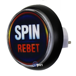 Picture of Button Snap Fit, Round Push Button Spin/Rebet 54mm Circle White 12 Vdc LED, Complete Reference Gamesman GPB581
